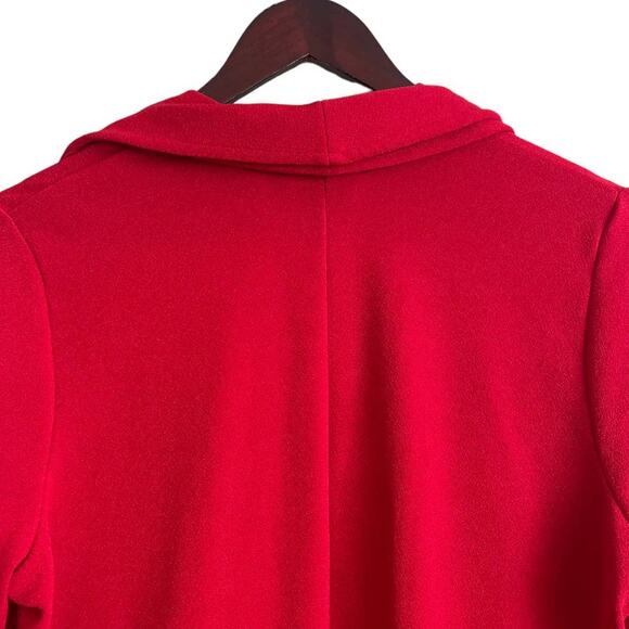 Chicos Women Cardigan M Red Open Front Stretch Jacket Career Office Travel Event - Picture 5 of 12